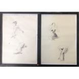 Alice Llewelyn, two pen and ink nude studies, signed and dated Madrid '88, each approx. 41.5x29.5cm