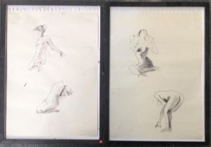 Alice Llewelyn, two pen and ink nude studies, signed and dated Madrid '88, each approx. 41.5x29.5cm