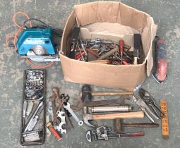 A mixed lot of vintage hand tools to include Gordon '14' wrench; Threepeaks pliers; Rolcut