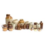 A large collection of stoneware, to include Bourne Denby bottles, Lambeth Doulton jug etc