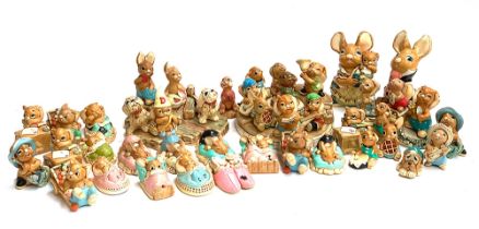 A quantity of Pendelfin figurines (approx. 40), together with 3 stands