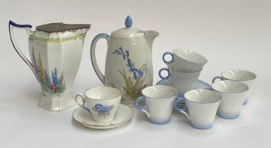 Shelley teawares: A set of six Shelley coffee cups and saucers reg no. 781613; A Shelley coffee