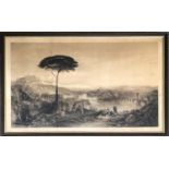 David Law after Turner, 'Child Harold in Italy', a 19th century river landscape scene, signed in