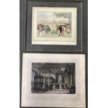 'Cricket at Lord's in 1822', colour engraving c.1894, 35x41cm; together with Jules David after