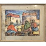 20th century watercolour of three figures, signed lower right Cerresco(?), 48x62cm