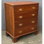 An early 20th century oak chest of four graduating drawers on bracket feet, 79x49x91cmH