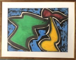20th century gouache on paper, 'Study for the Seal Sculpture, 1973', signed lower right, 75x55cm