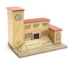 An early 20th century scratch built railway station, 37cmW