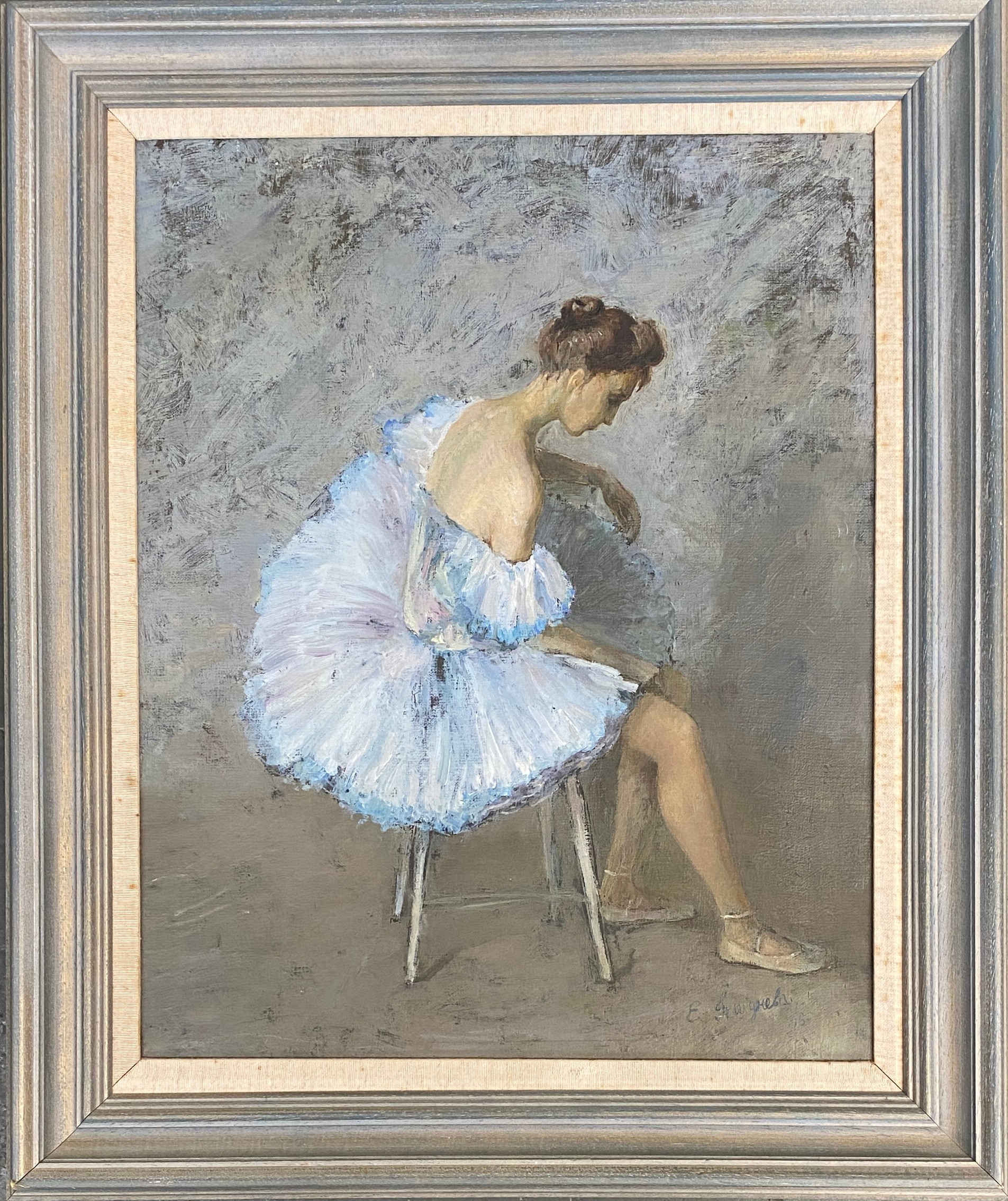Katya Gridneva (b.1965), ballerina, oil on canvas, signed, 49x39cm - Image 2 of 3