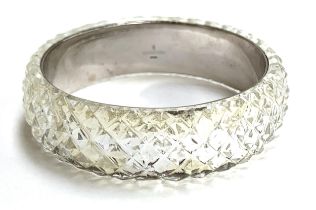 A Waterford crystal and 925 silver bangle, 6.7cmD internal diameter