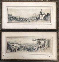 Two 19th century hand coloured lithographs, 'Dinant and Castle Bouvignes on the Meuse' and 'The