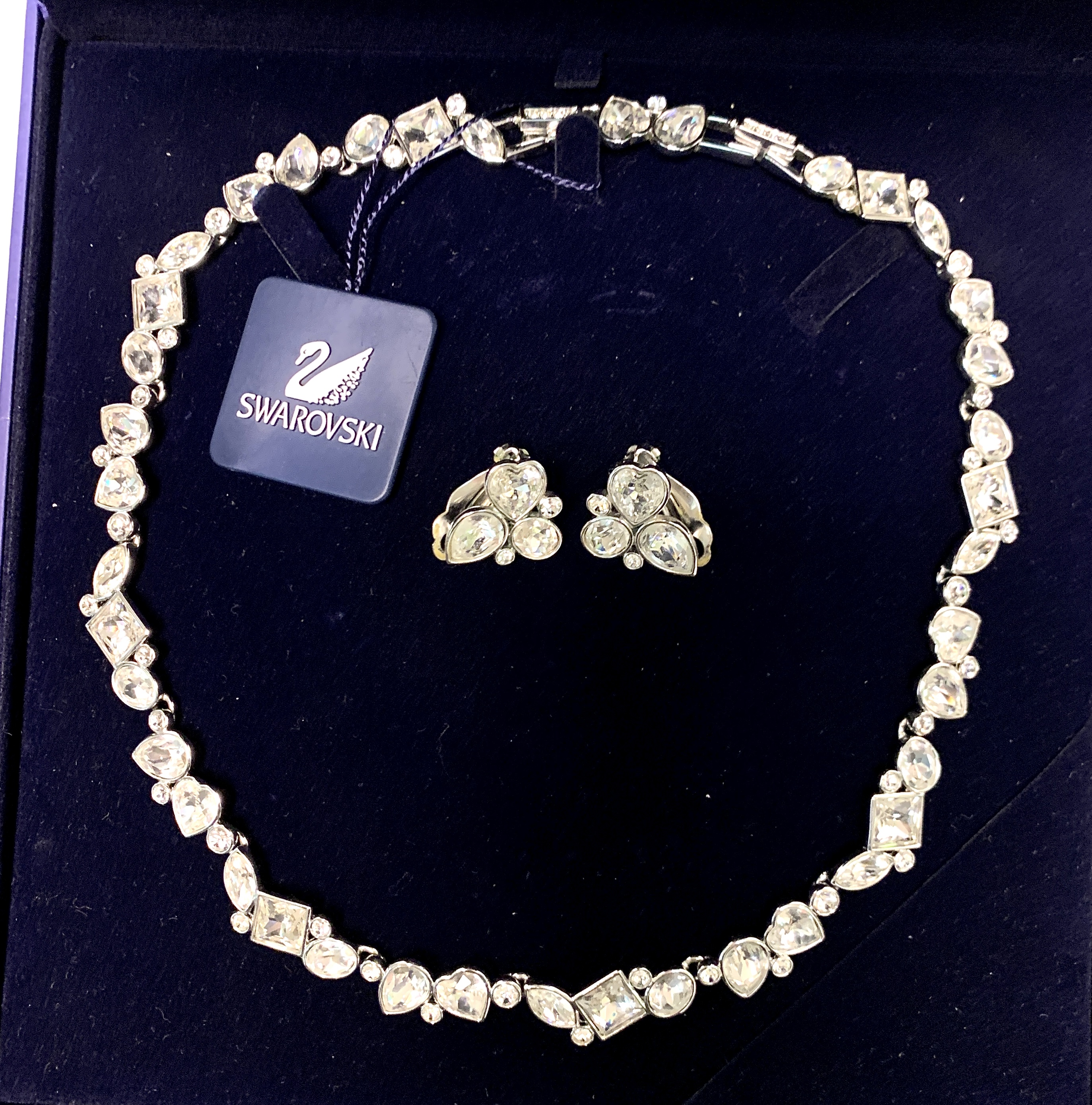 A boxed Swarovski 'Dream' necklace, model no. 851812, with matching clip-on earrings - Image 2 of 2