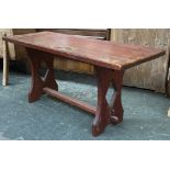 A modern kitchen table with refectory style base, 168x66x77cmH