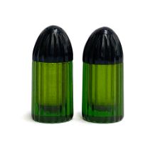 A set of art deco green bakelite salt and peppers, 5.8cmH