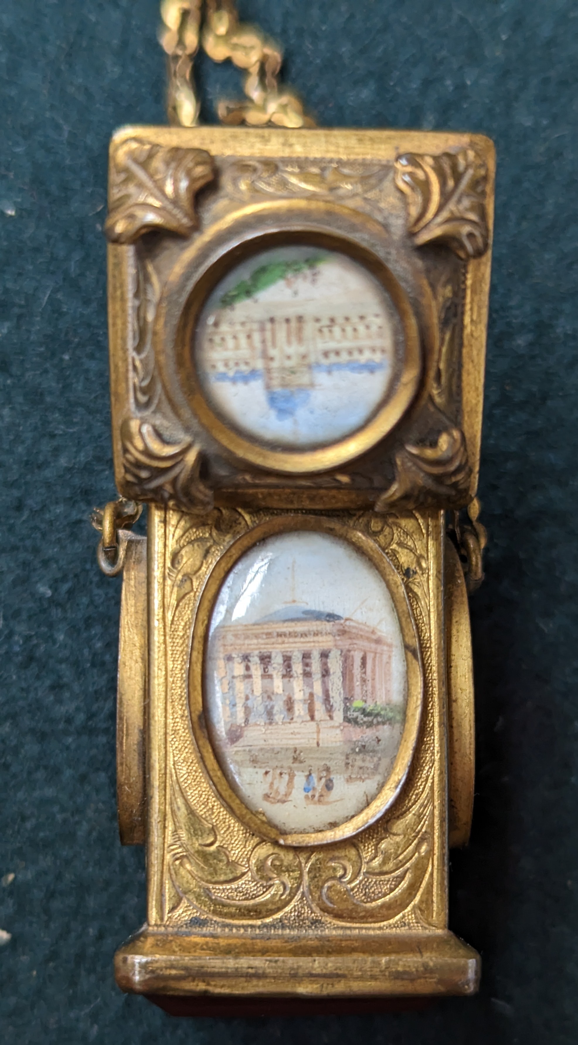 A 19th century Palais Royale scent bottle, with various painted scenes and carnelian seal - Image 6 of 7
