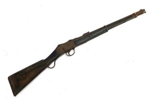 An antique musket, the stock marked '3', 96cm overall