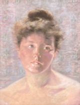 Jules Crosnier (1843-1917), pastel portrait of a late 19th century lady, 39.5x30cm