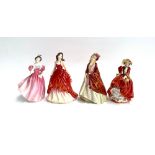 Four Royal Doulton lady figurines: 'Camellia', 'Special Occasion', 'The Paisley Shawl' potted by