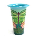 A Sally Tuffin for Dennis China Works vase, dragonfly and water lily design, 2009, 16.5cmH
