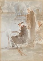 Roland Batchelor RWS (1889-1990), 'By Richmond Bridge', watercolour on paper, signed and titled,