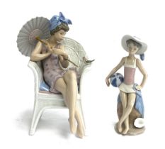 A Lladro figurine, 'Trino at the Beach', model no. 5666; together with 'Summer', model no. 5219 (2)