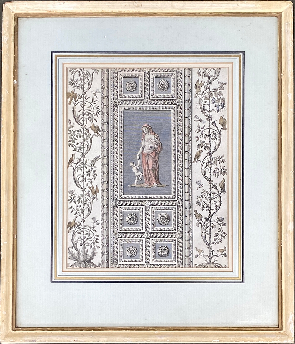 Michelangelo Pergolesi (1760-1801), two hand coloured engravings, being designs for low relief - Image 3 of 5