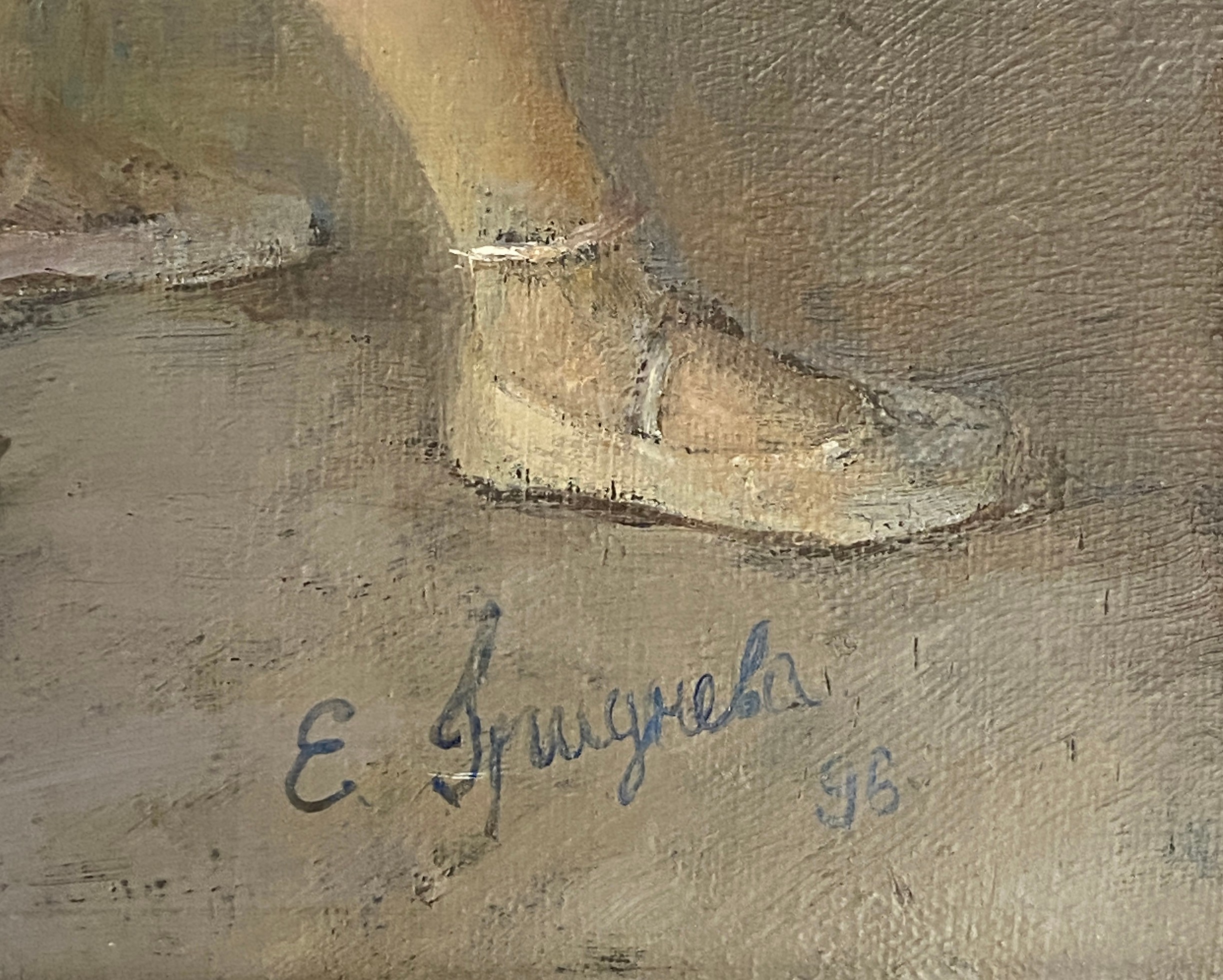 Katya Gridneva (b.1965), ballerina, oil on canvas, signed, 49x39cm - Image 3 of 3