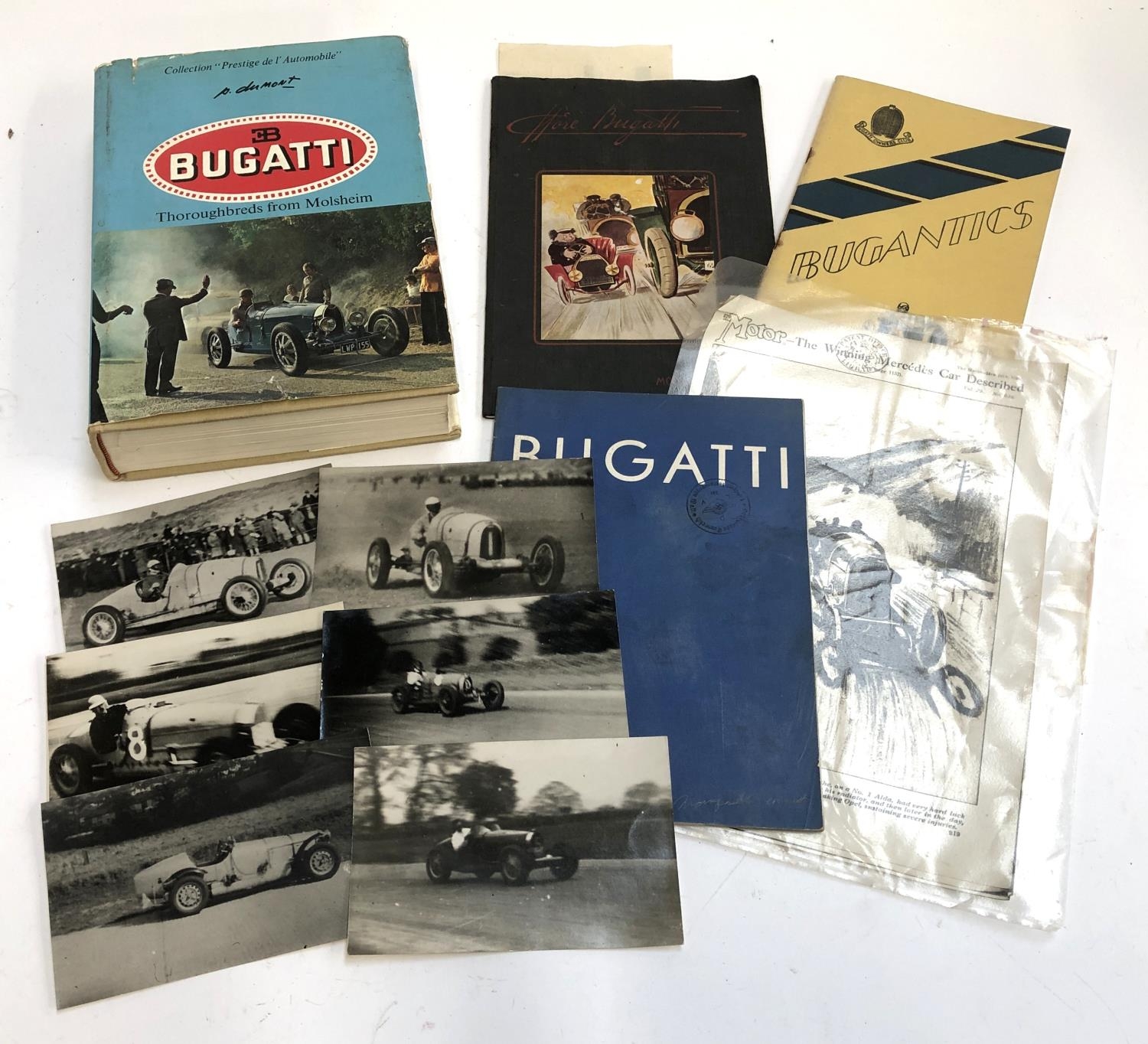 BUGATTI AUTOS BOOKS AND EPHEMERA. A very interesting small group. Firstly, a small pamphlet, '