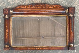 A mahogany and parcel gilt over mantel mirror, 85x59cm