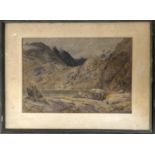 B Eyre Walker, watercolour of a mountain lake, signed lower left, 37.5x54.5cm