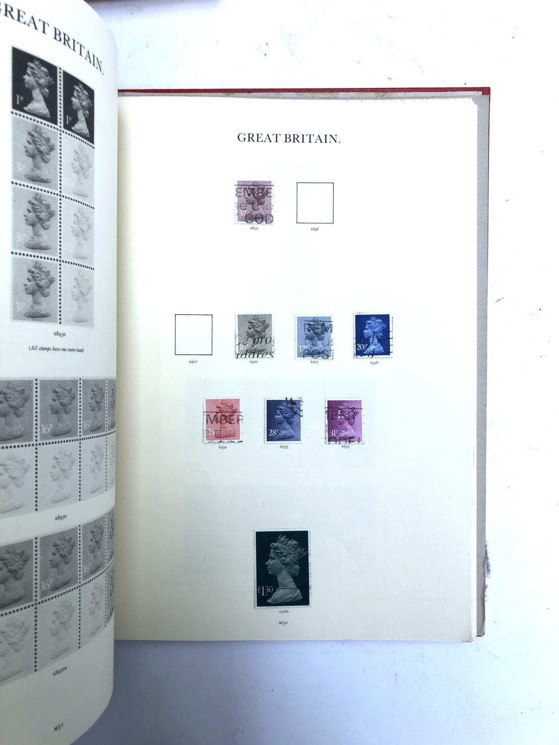 A quantity of British definitive stamps in three red Windsor albums, 1971 onwards, to include - Image 5 of 11