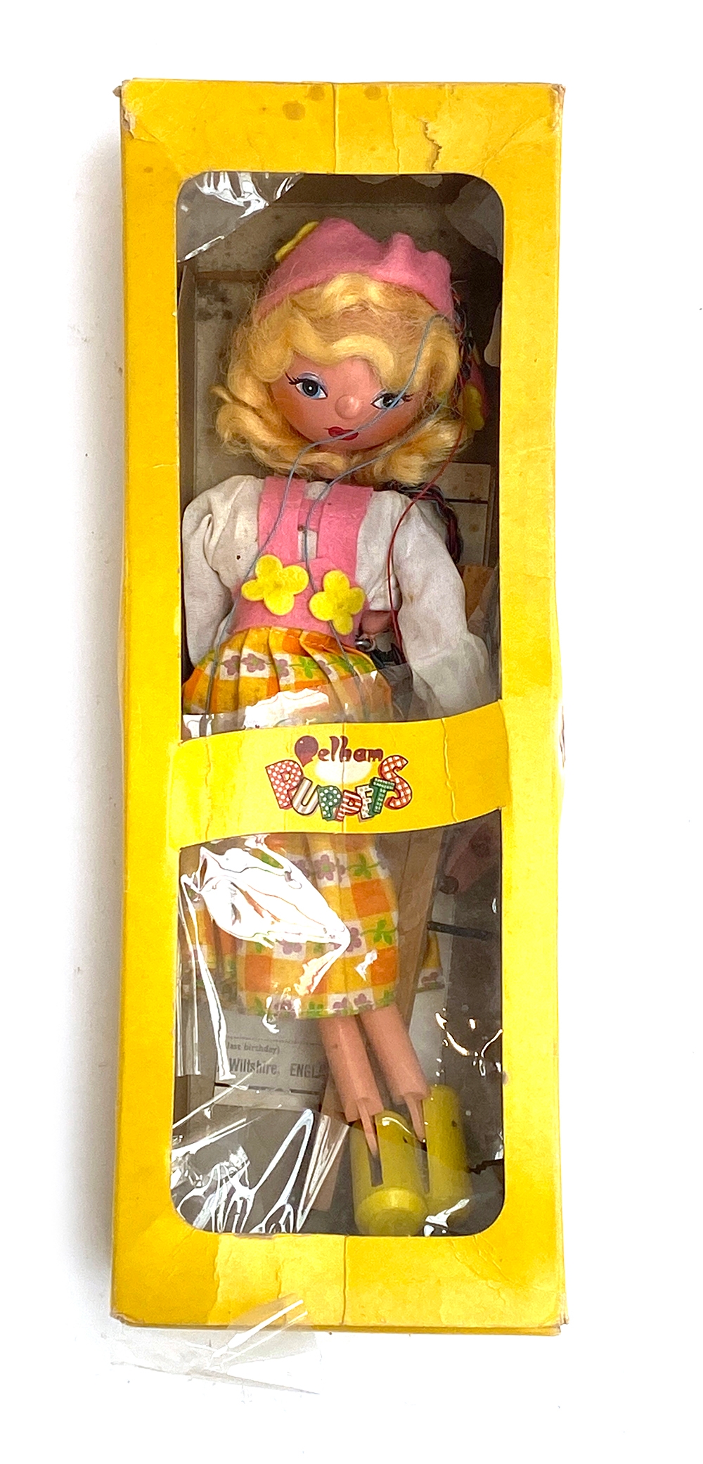 A vintage Pelham puppet, boxed
