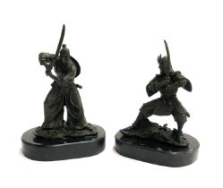 Two cast metal figures of Samurai, the tallest 23.5cmH