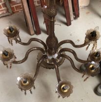 An eight arm smoked glass chandelier, approx. 82cmD
