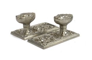 Interior design interest: a large quantity of heavy brass doorplates and knobs, each 14x7.3cm