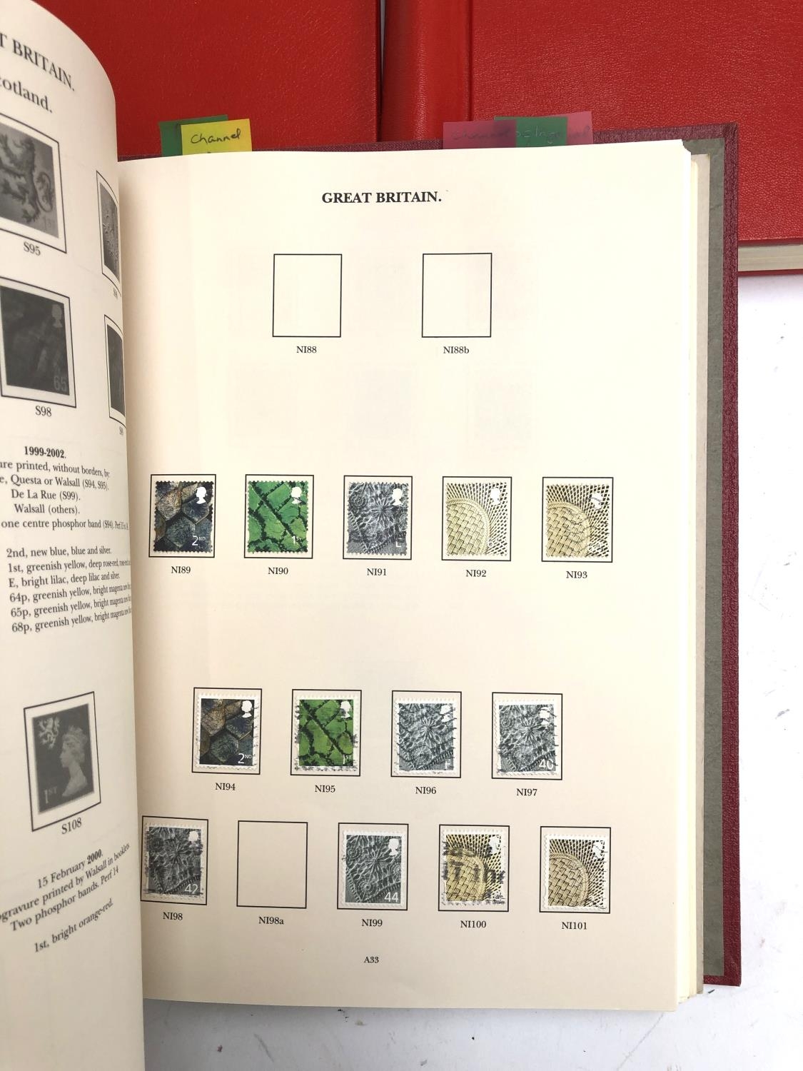 A quantity of British definitive stamps in three red Windsor albums, 1971 onwards, to include - Image 4 of 11