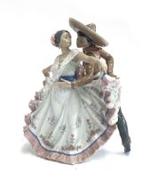 A Lladro large figure group, Mexican Dancer, modelled as a couple dancing, sculpted by Regino