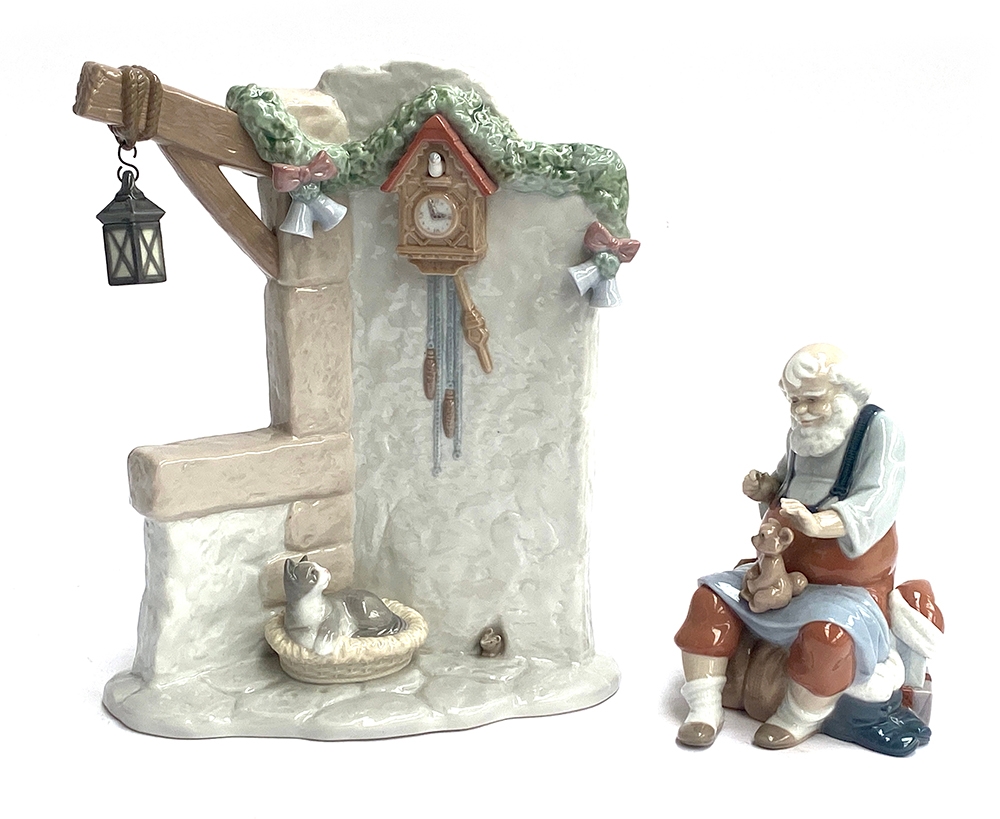 A boxed Lladro 'It's Almost Time' (Santa's Workshop) figurine, model no. 6895, 28cmH; together