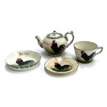 A small collection of 19th century Wemyss for T. Goode ceramics decorated with 'Bon Jour' black