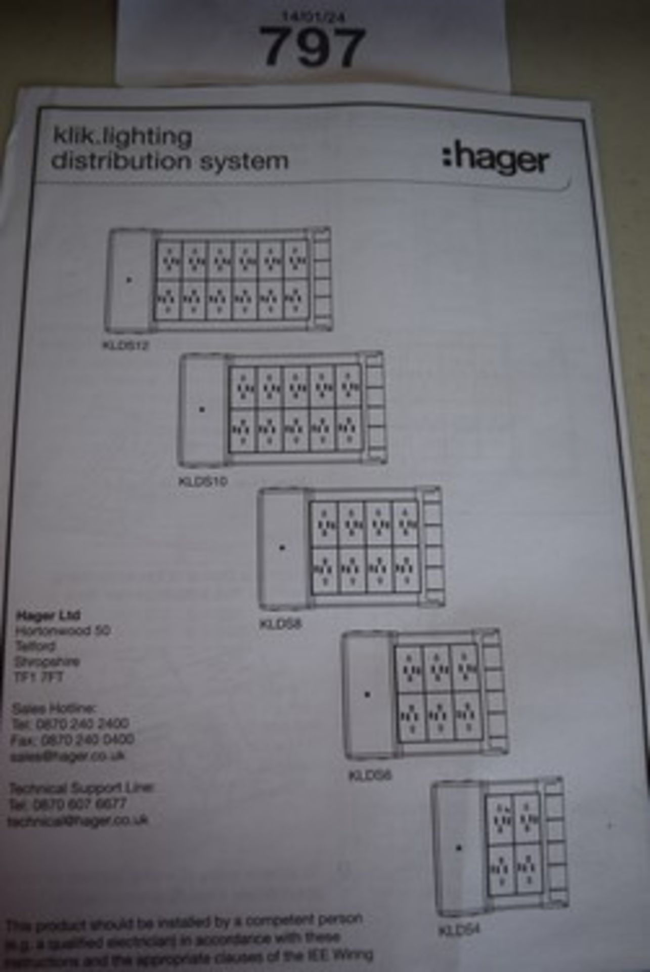 4 x Hager 4 way Klik lighting distribution units, model: KLDS4 207/230/253V, output 6amps - new in - Image 4 of 4