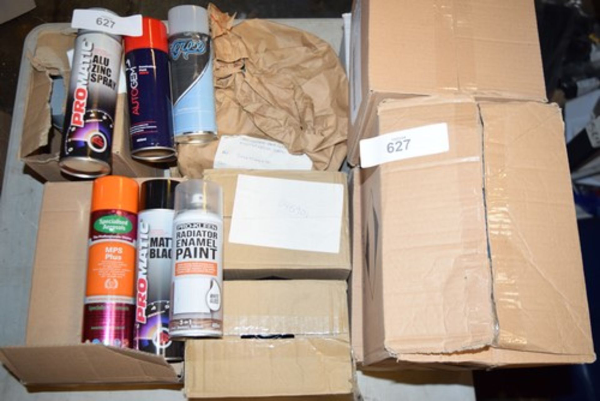 A selection of aerosols and sprays, including 24 x cans of corrosion protection, 48 x cans of Mr