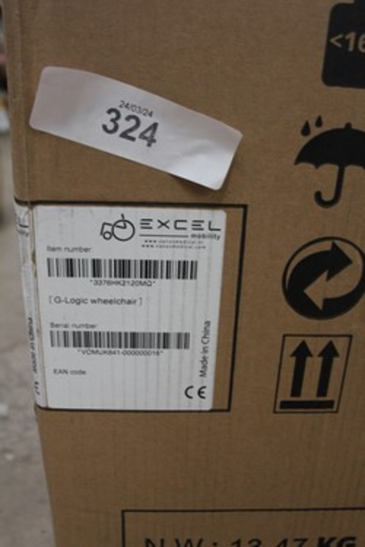 1 x Excel G-logic wheelchair, code: 3376HK2120MQ - sealed new in box (GS37) - Image 2 of 2