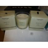 2 x Stoneglow 760g green fig and cedar candles - new in box (C8D)