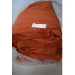 1 x pair of 24/7 lined curtains, ultraluxe velvet, rust coloured, approximately 400cm(W) x 300cm (d