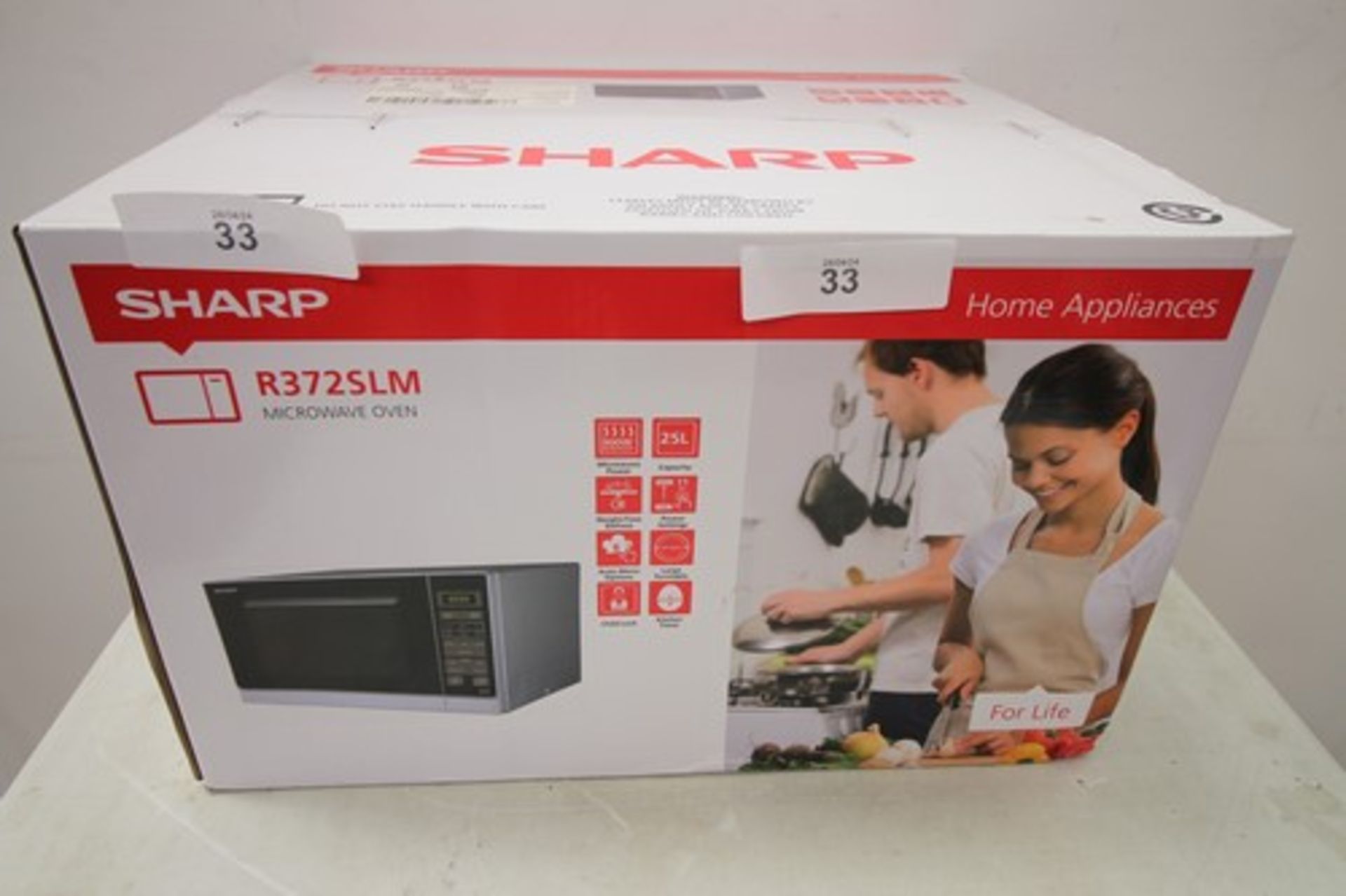 1 x Sharp 900w 25L microwave oven, model No: R3725LM - new in box (ES1)