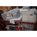 1 x stillage of assorted blue and white rolls, including Tork Xpress soft multifold hand towels,