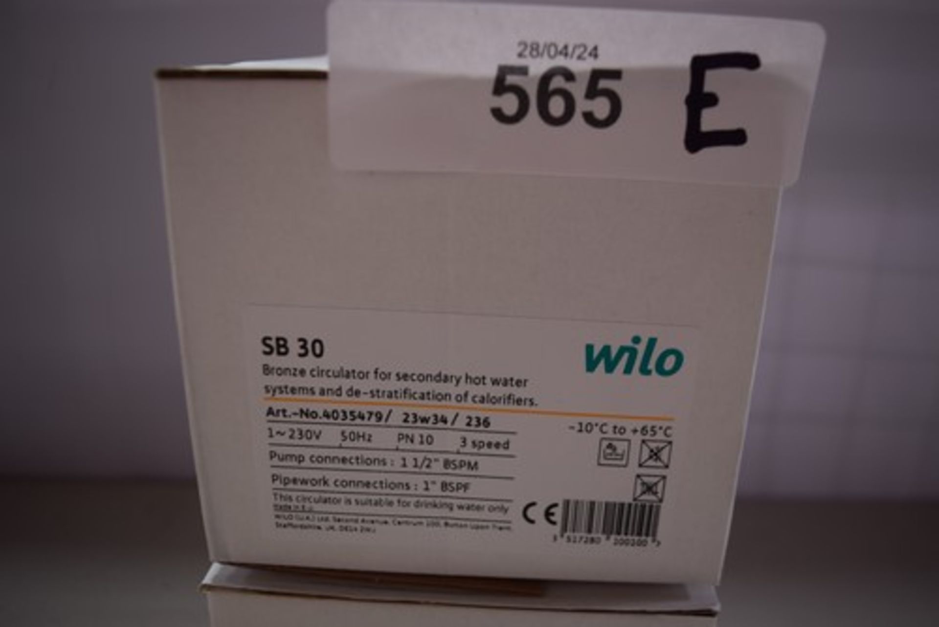 2 x Wilo SB30 secondary circulating pump, item No: 4035479 - new in box (GS30A) - Image 2 of 3