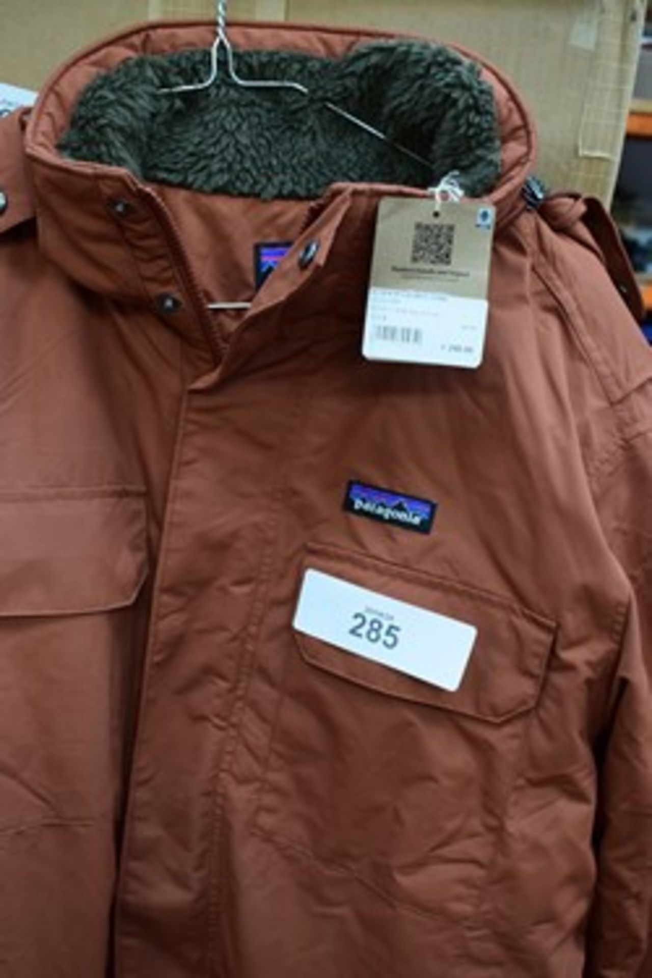 1 x Patagonia Isthmus SBU brown parka coat, size L, RRP: Â£240 - new with labels (CR1)