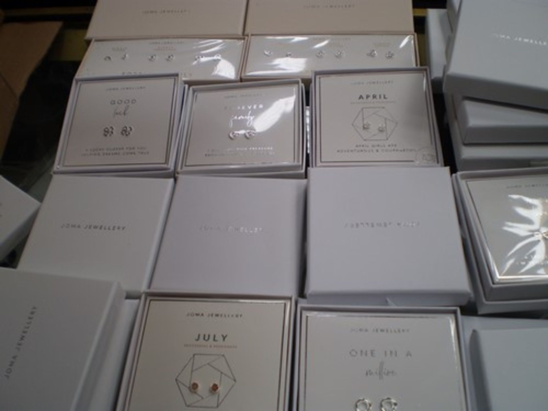 24 x gift boxed Joma jewellery, earrings, various styles and sentiments - new in box (C9C)