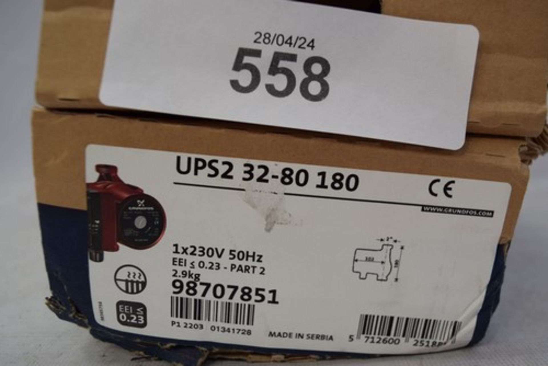 1 x Grundfos UPS 32-80 light commercial circulating pump - New in box (GS5) - Image 2 of 2